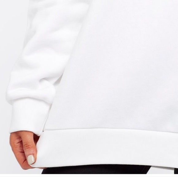 Adidas Women's White Crewneck Sweatshirt with Mint Trefoil Logo - Picture 6 of 12